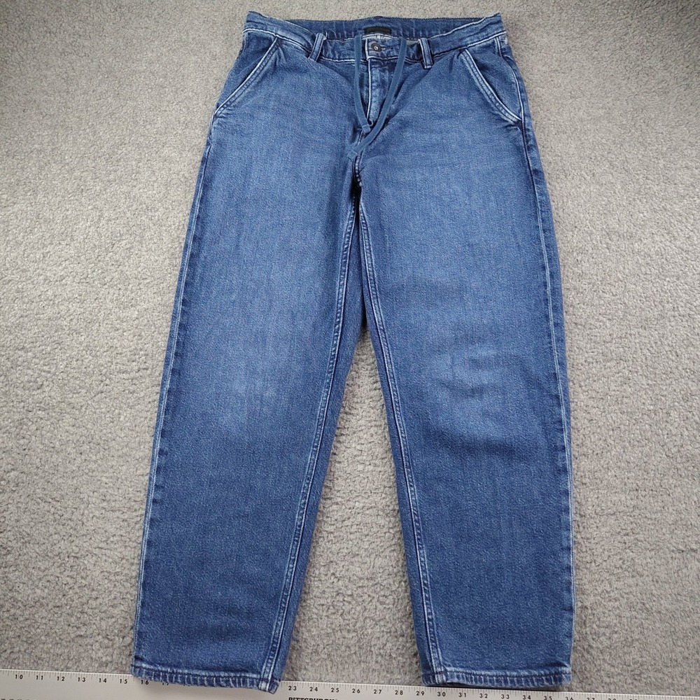 Uniqlo Jeans Womens Medium 32x28 Blue High Waisted Denim Stretch Waist EUC